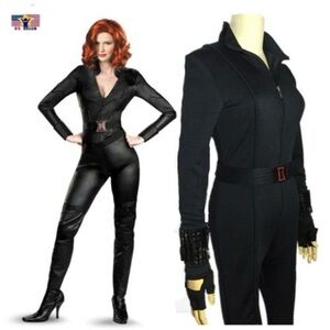 Movie Black Widow Avenger Deluxe Adult Costume Captain Cosplay Halloween -Medium